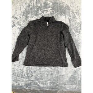 Old Navy Gray 1/4 Zip Pullover Sweater L Warm Fleece Soft Blend Long Sleeve